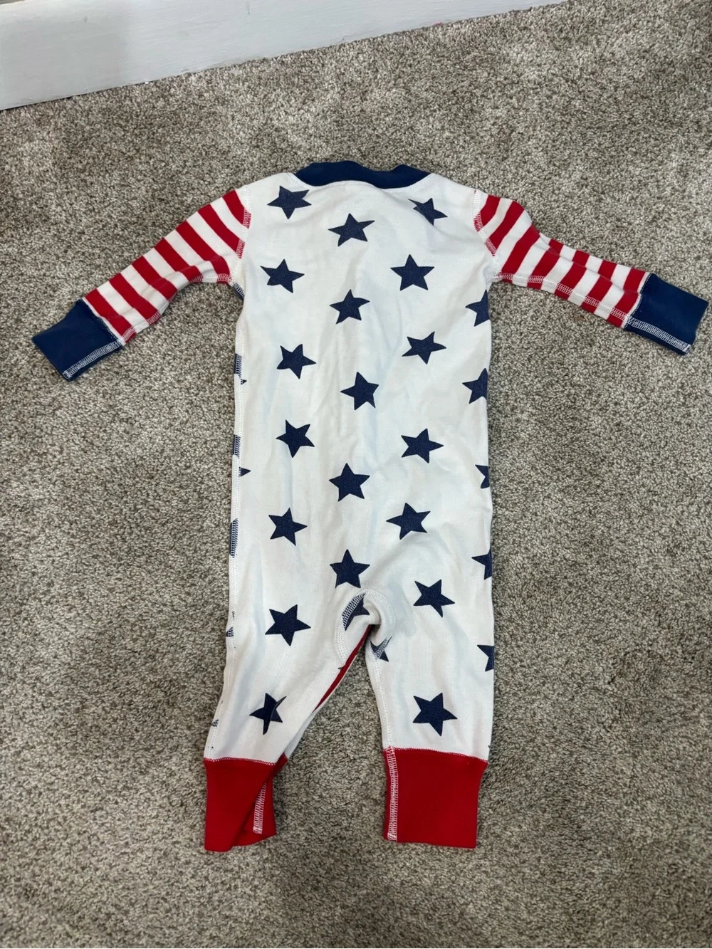 Hanna Andersson Stars And Stripes Organic Cotton Zippy Pajamas 6-9 months